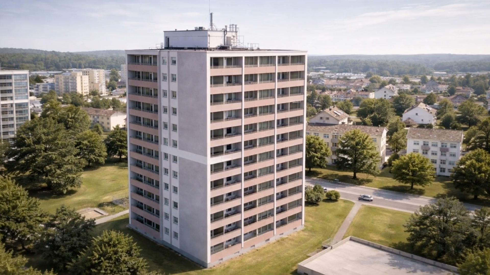 Quartier39, Siemensstraße 39 Bamberg — Drohnen-Ansicht des Bestandsobjekts
